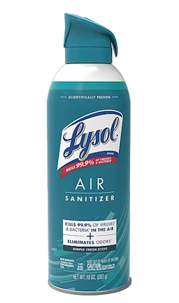 AIR FRESHENER, SANITIZER SPRAY, LYSOL, SIMPLE FRESH SCENT, 10 OZ., 1/EA