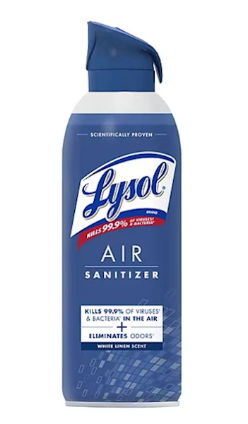 AIR FRESHENER, SANITIZER SPRAY, LYSOL, WHITE LINEN SCENT, 10 OZ., 1/EA